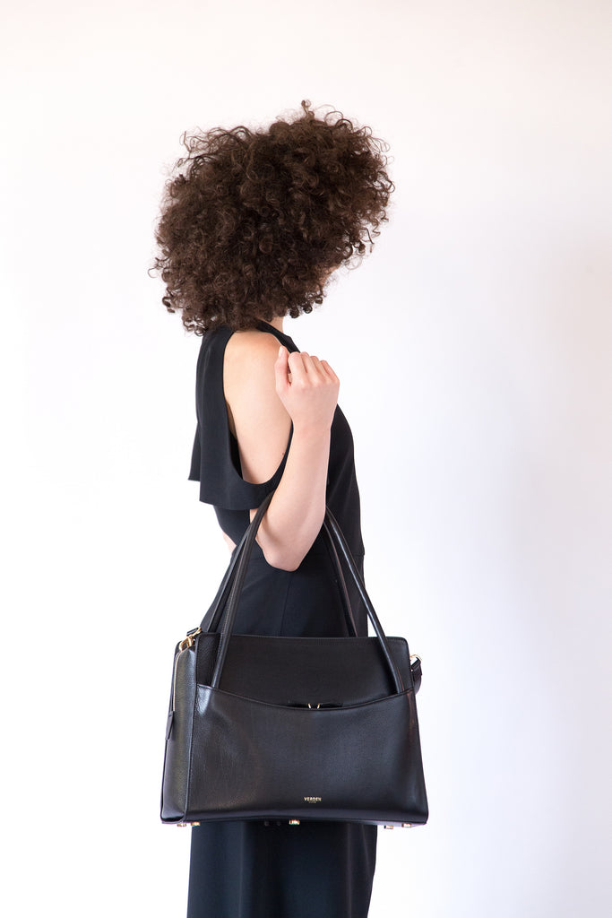 Sleek and functional workbag / business bag - VERDEN STUDIOS - The Skye in volcano black