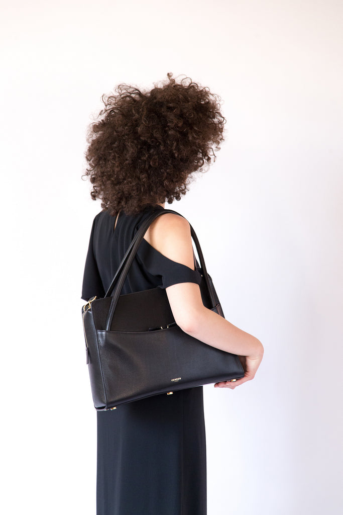 Sleek and functional workbag / business bag - VERDEN STUDIOS - The Skye in volcano black